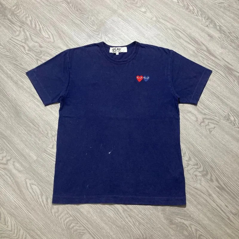 🇯🇵AD 2019 Comme Des Garcons Play Double Heart Patch Tee Na photo 1