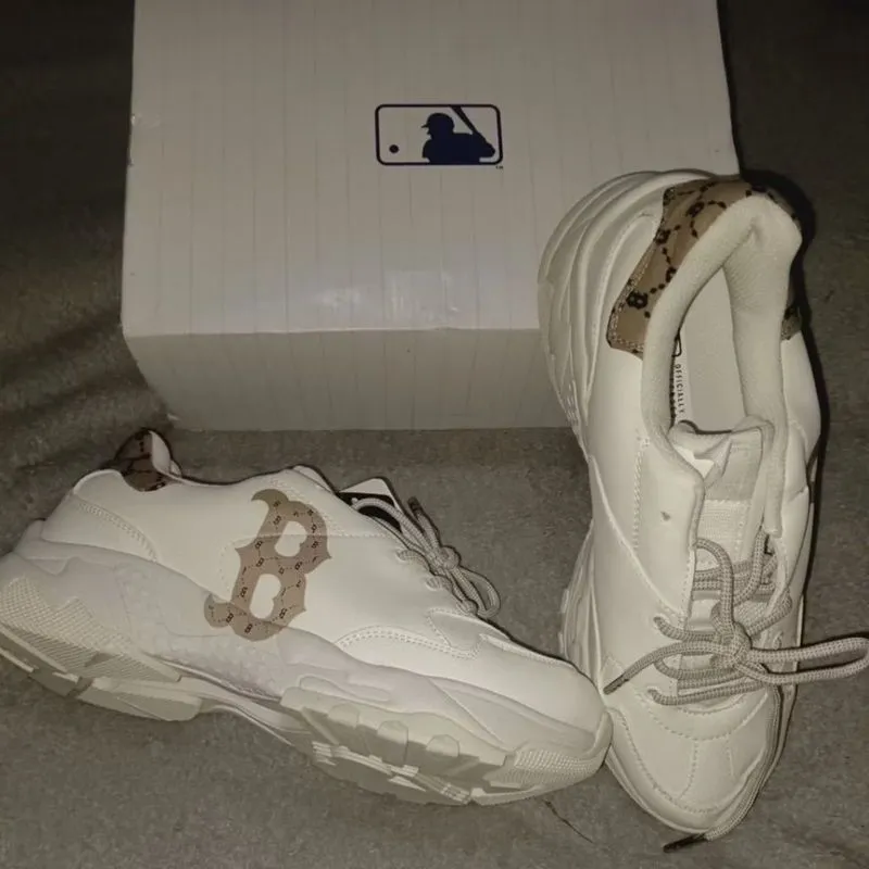MLB BIGBALL CHUNCKY MASK Sepatu Sneaker Pria Beige Size 44 photo 1