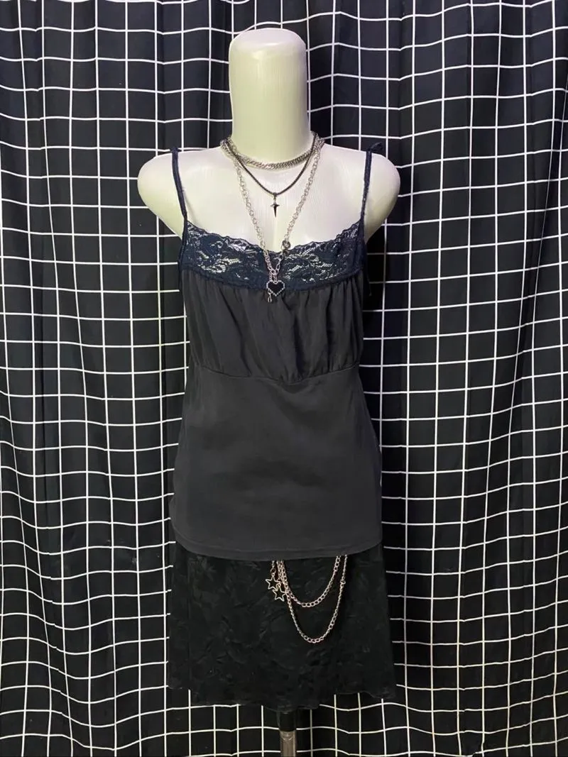 y2k black tank top photo 1