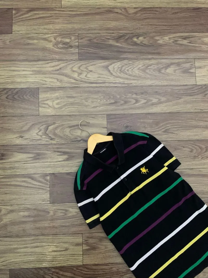 Kaos Kerah EDWIN Branded Stripe Polo Shirt photo 1