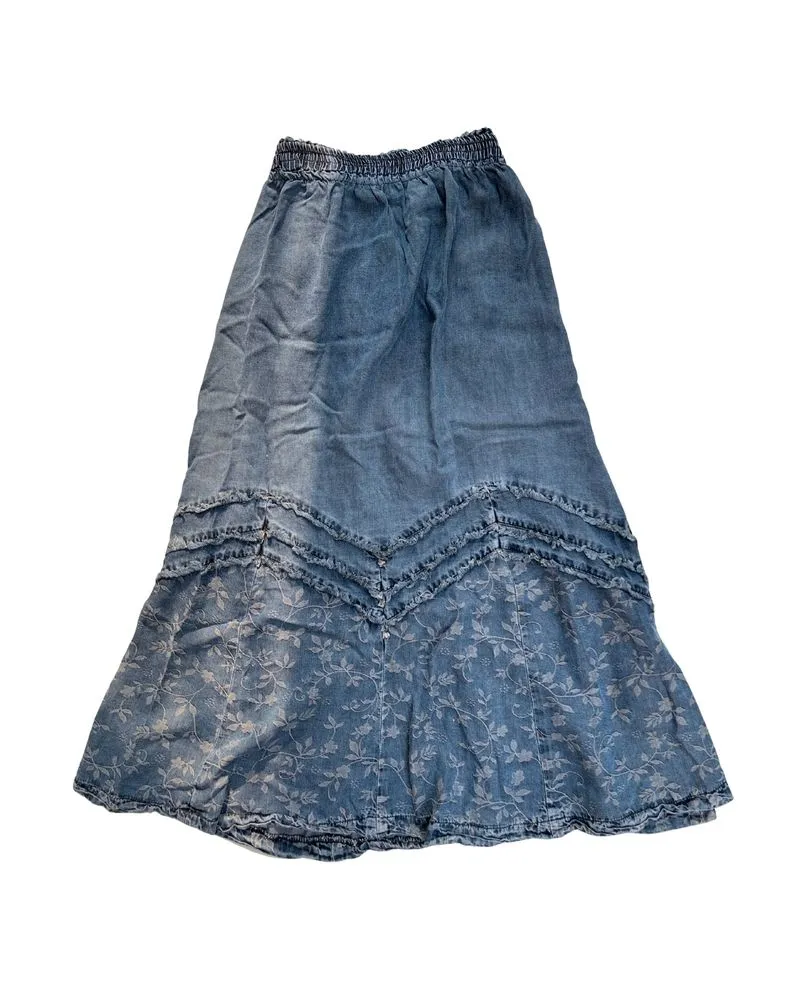 whimsical navy pattern skirt  photo 1