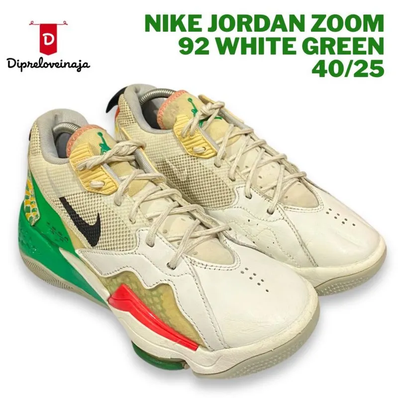 NIKE JORDAN ZOOM 92 WHITE GREEN SIZE 40/25 PRELOVED photo 1