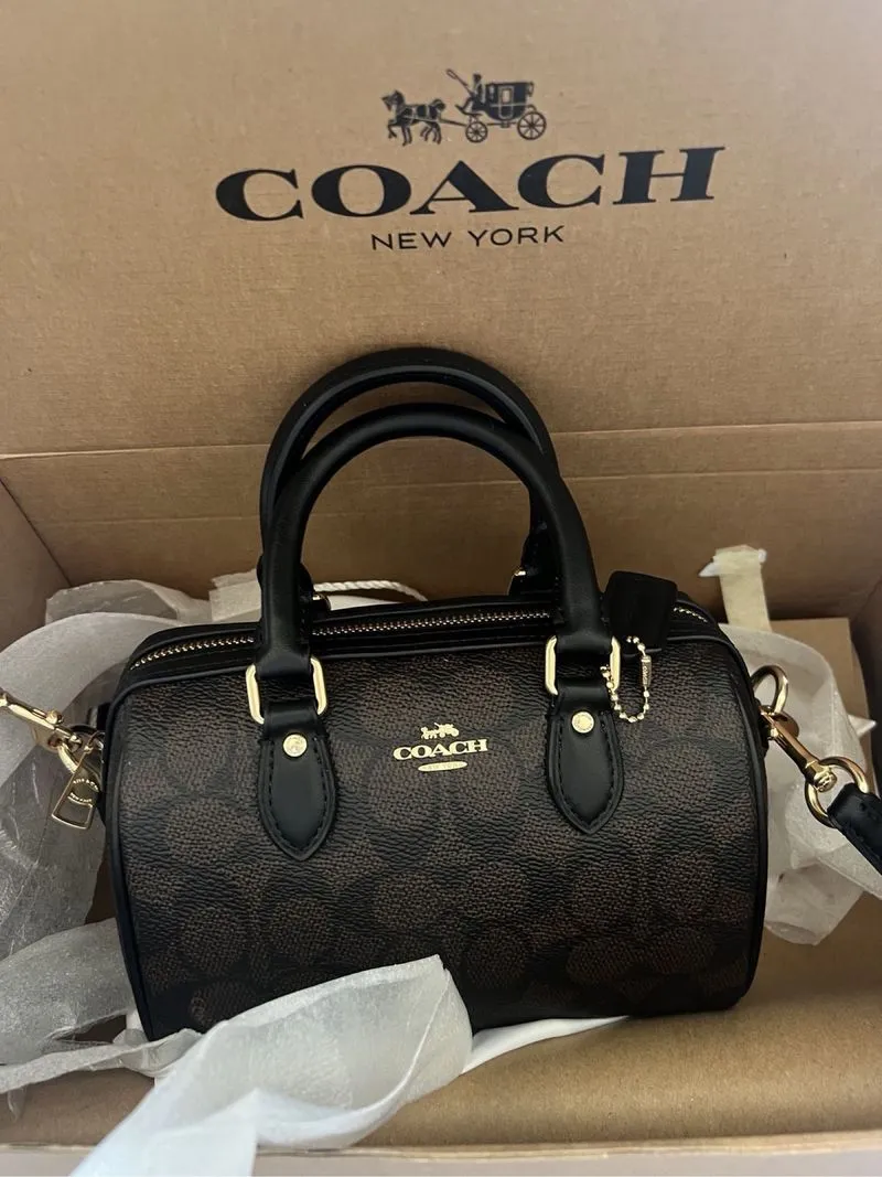 Coach Mini Rowan Dark Brown Bag photo 1