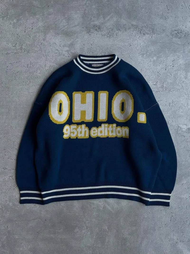 Kirin knitwear vintage graphic pattern grandpa sweater photo 1