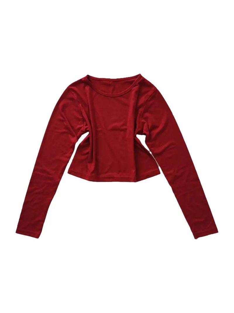 Crop Top Maroon Longsleeve  photo 1