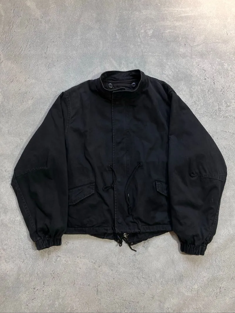 Lafudge Store black washed short moods parka jacket with 3M  photo 1