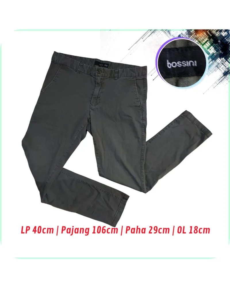 Celana Panjang Chinos Bossini | Hijau Army photo 1