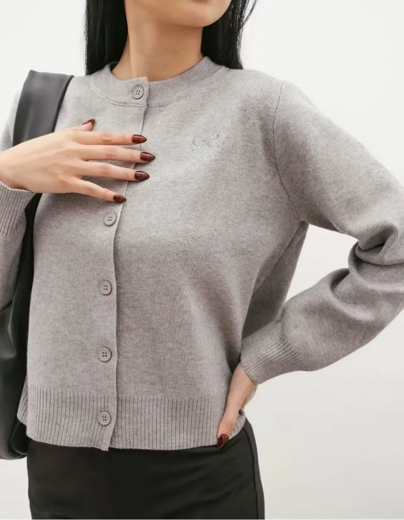 Casual Cardigan Wanita gray photo 1
