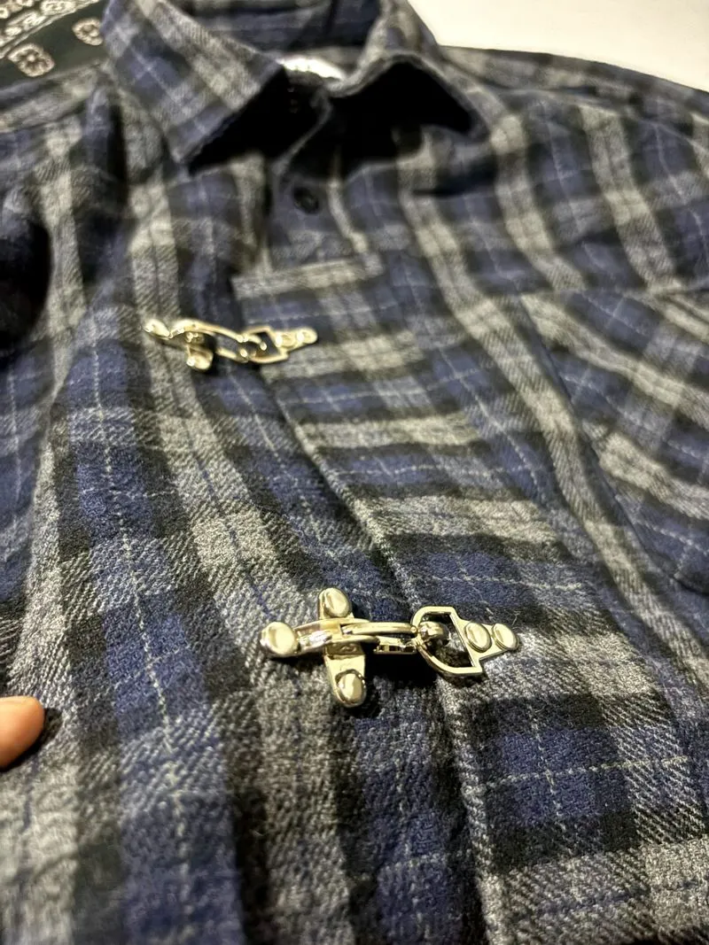kemeja flanel boxy kancing fireman clasp  photo 1