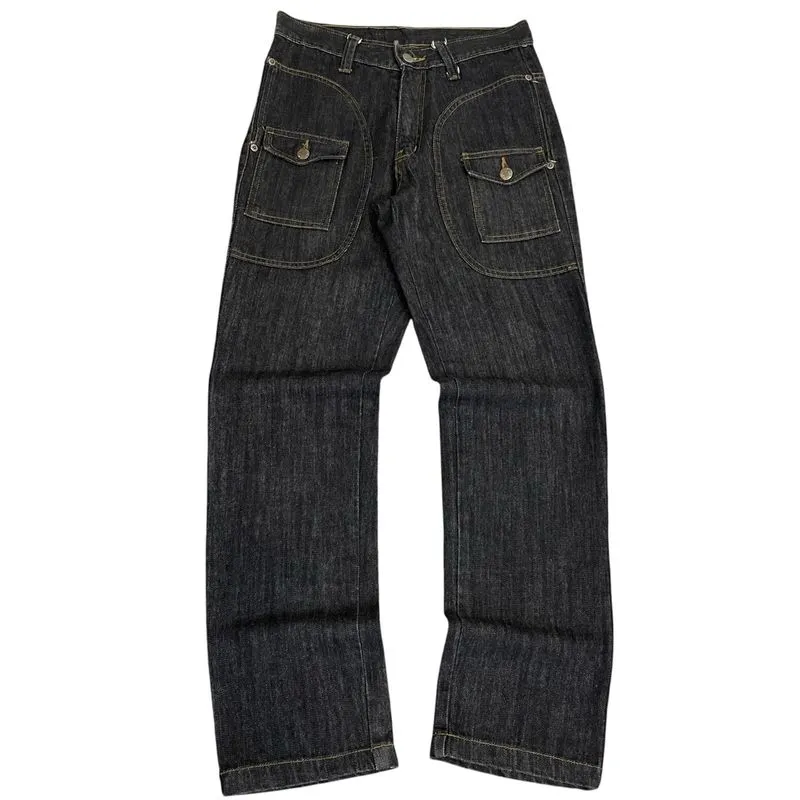 Straight denim black solid jeans made in USA photo 1