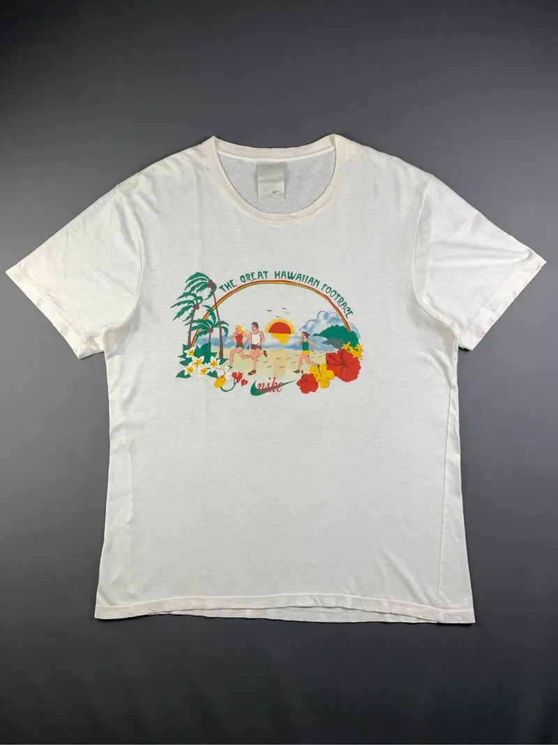 2000s Nike White Hawaii Marathon Event Tee (L) photo 1