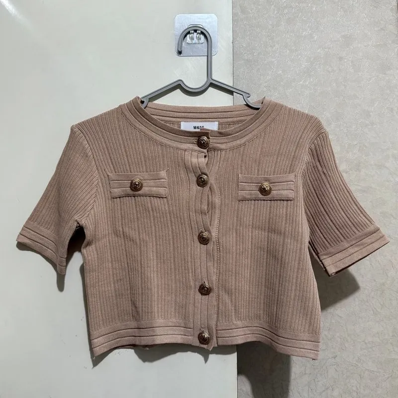 MAUVE KNIT CROPTOP photo 1