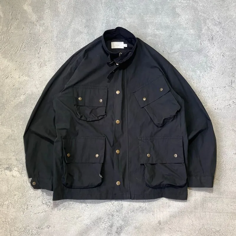 Mood grey washed corduroy collar hunting jacket photo 1