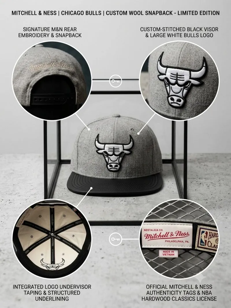 M&N Chicago Bulls Wool Snapback photo 1