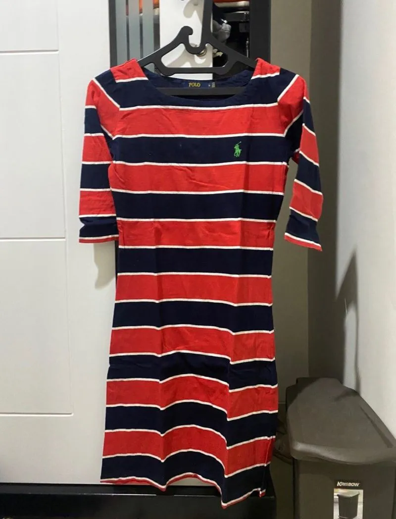 Polo Ralph Lauren Minimalist Casual dress Wanita red black photo 1