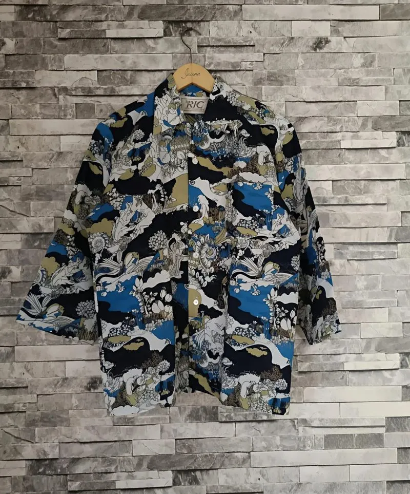 ( size M ) vintage rare Adam & eve psychedelic rayon shirt photo 1