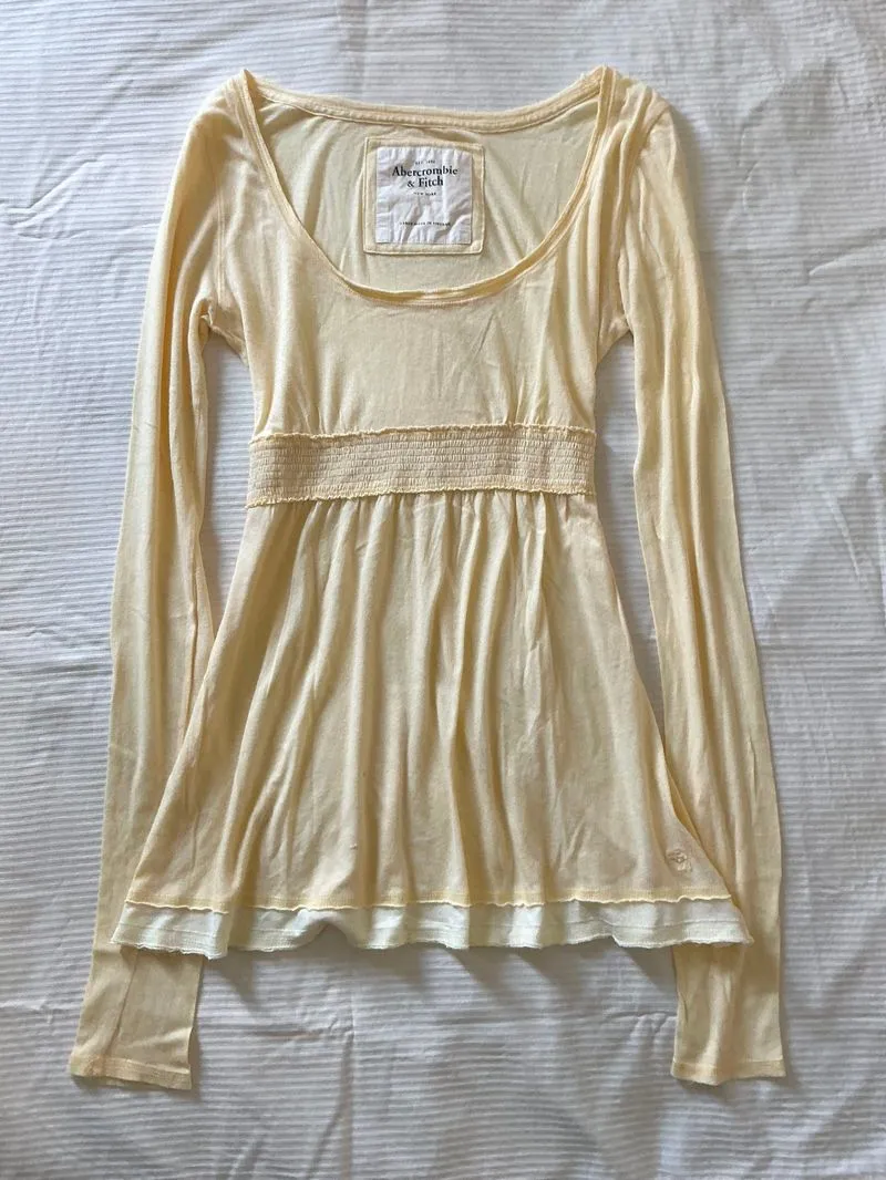 Abercrombie yellow babydoll top photo 1