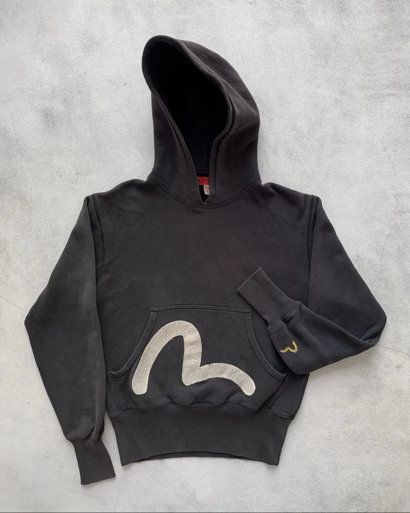 Vintage Faded Black EVISU Hoodie photo 1