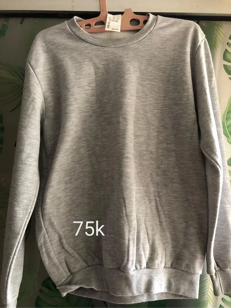 hoodie abu abu pria photo 1