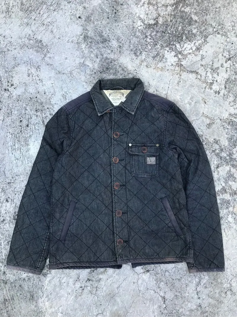 Quilted jacket denim photo 1