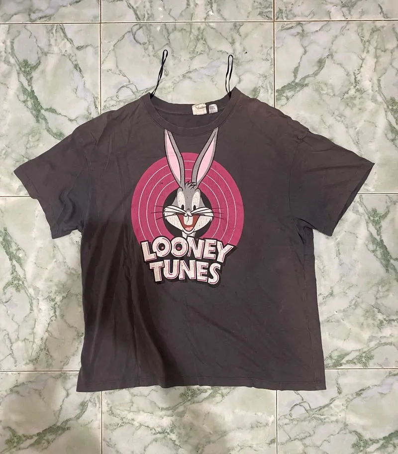 H&M Vintage Streetwear T-shirt Pria pink gray photo 1