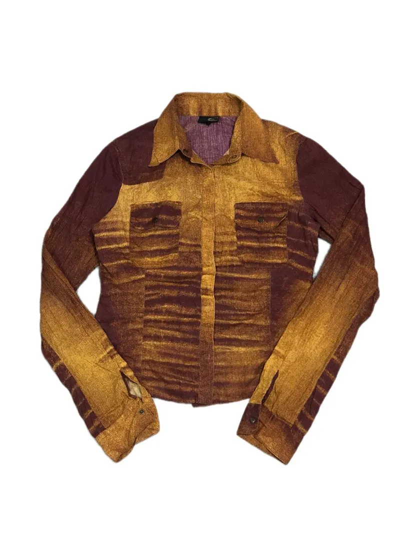 Ss2004 just cavalli sunset purple & orange vitality shirt photo 1