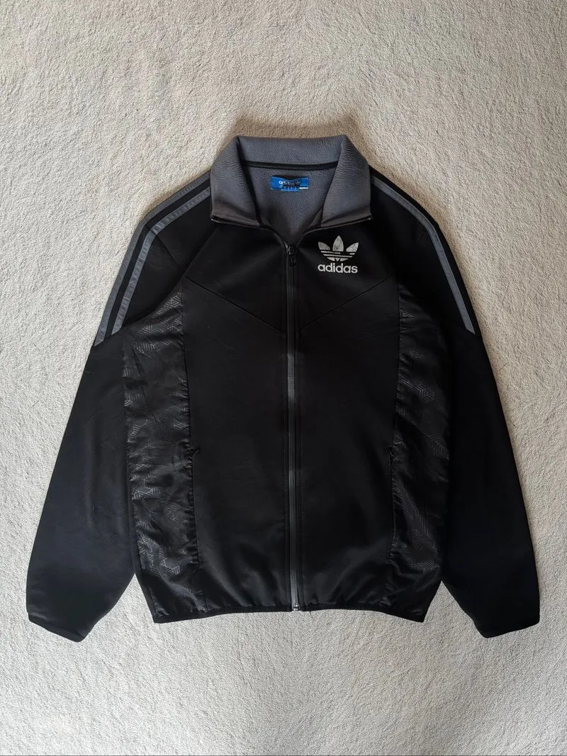 Tracktop Adidas Originals Fleece Jacket Black Grey Colorway photo 1
