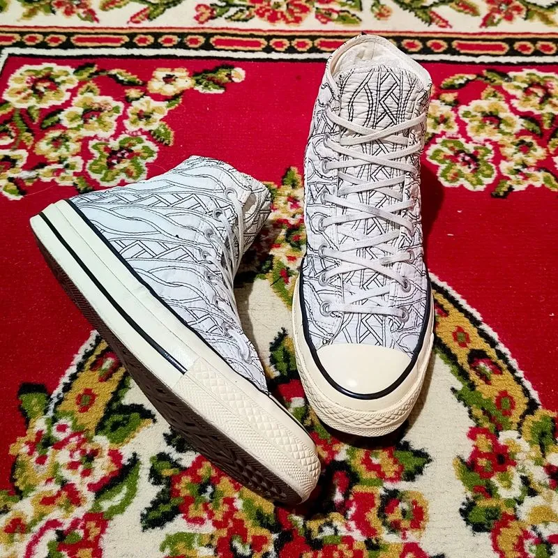 SALE!!! 41-42 CONVERSE CTAS RUNWAY CABLE WIRED CREAM SATIN,  photo 1