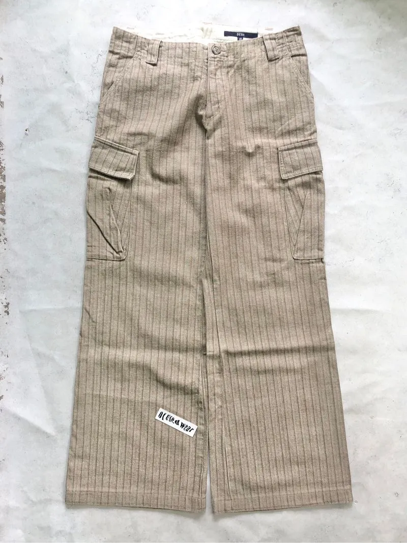 ozoc japan brand stripe pattern cargo pants  photo 1