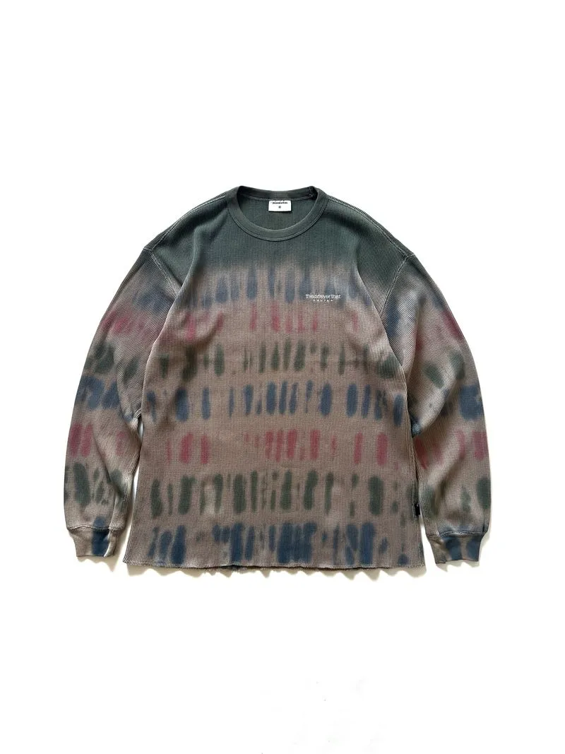 THISISNVRTHAT Tie Dye Waffle L/S Top - Warm Grey   photo 1