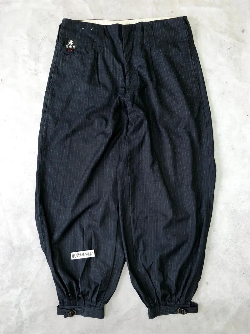 japanase brand stripe pattern nikka pokka work pants  photo 1