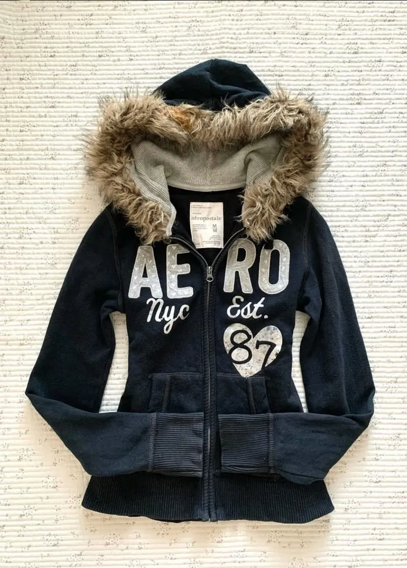 Aeropostale fur hood jacket 🍋 photo 1