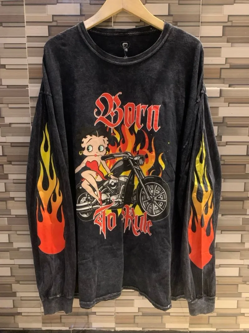 betty boop biker flames photo 1
