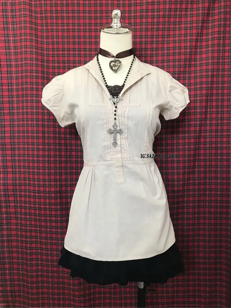 Horror Protagonist Beige Babydoll Top photo 1