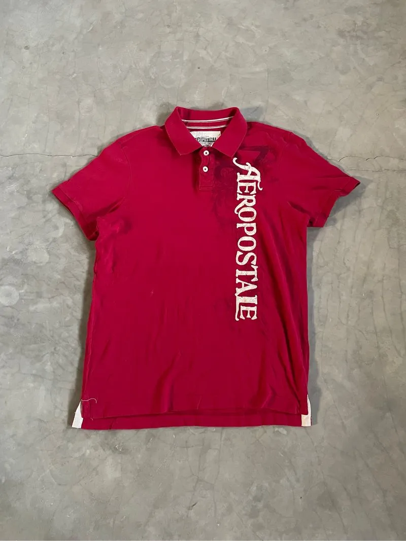 Y2k Grunge Emo Goth Aeropostale Polo Shirt Tribal Logo photo 1
