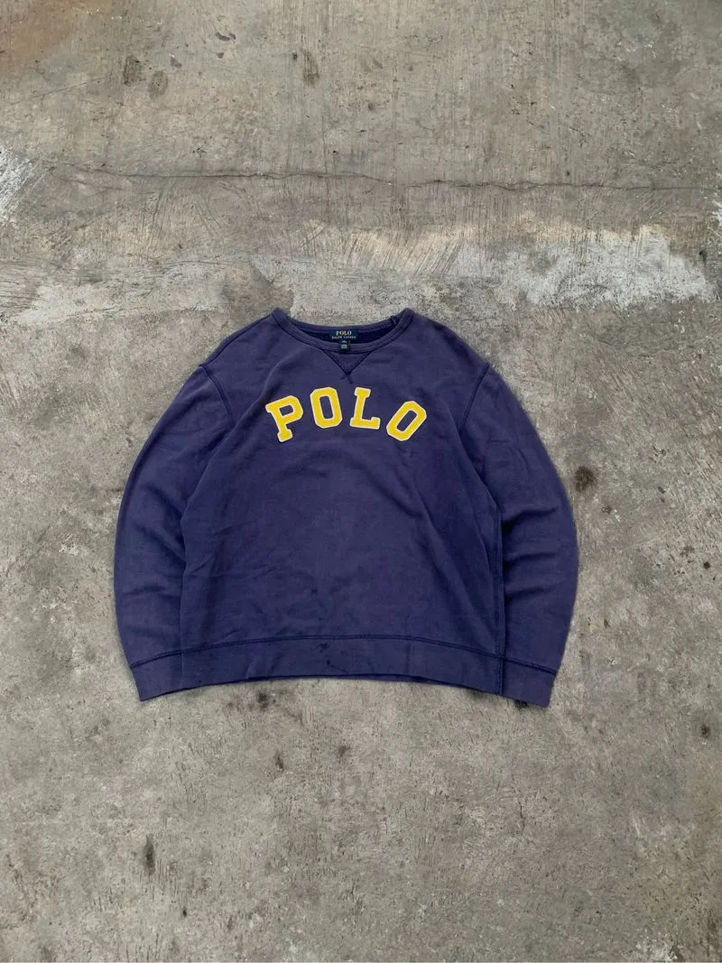 Polo Ralph Lauren Streetwear Vintage Sweatshirt Pria navy blue photo 1