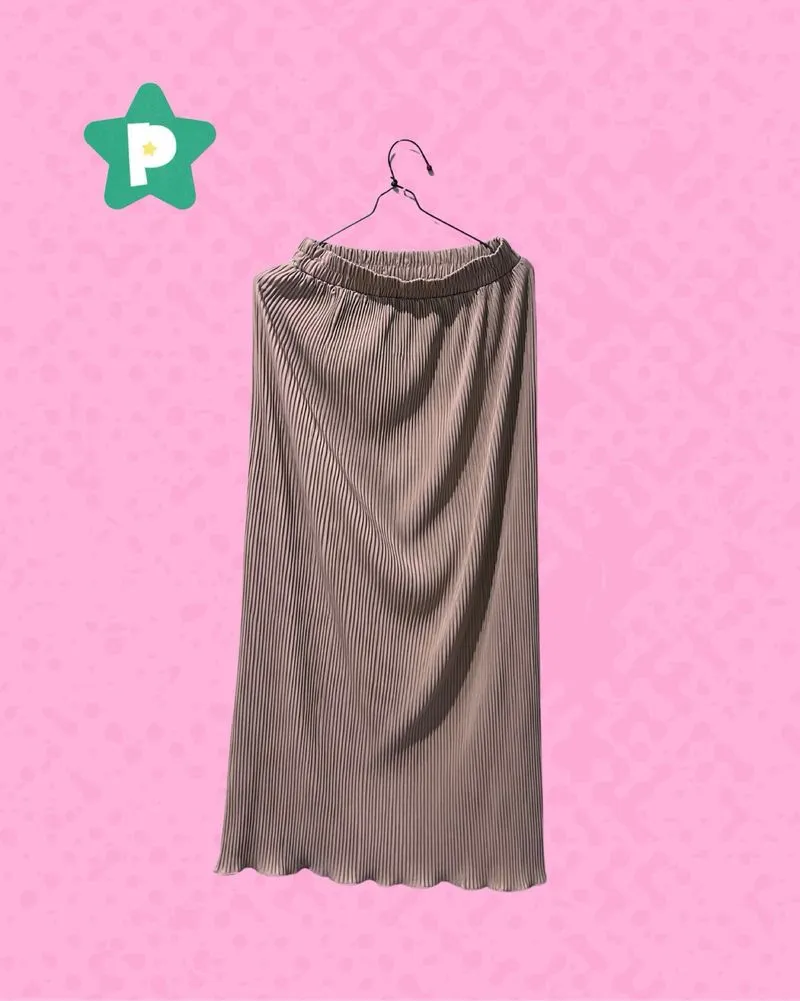 Beige Pleated Skirt photo 1