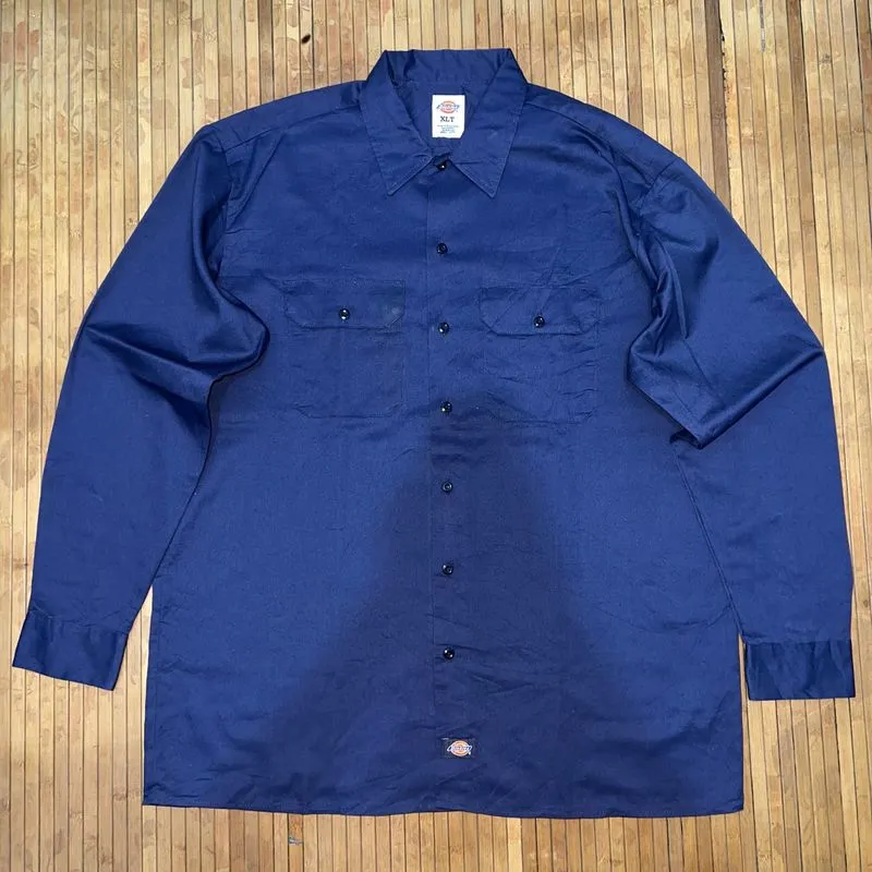 DICKIES 874 DARK NAVY DOUBLE POCKET LONG SLEEVE WORK WEAR AM photo 1