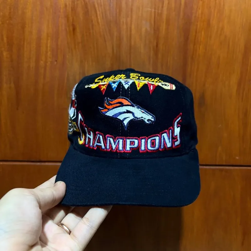 Topi vintage 90s denver broncos logo athletic snapback super photo 1