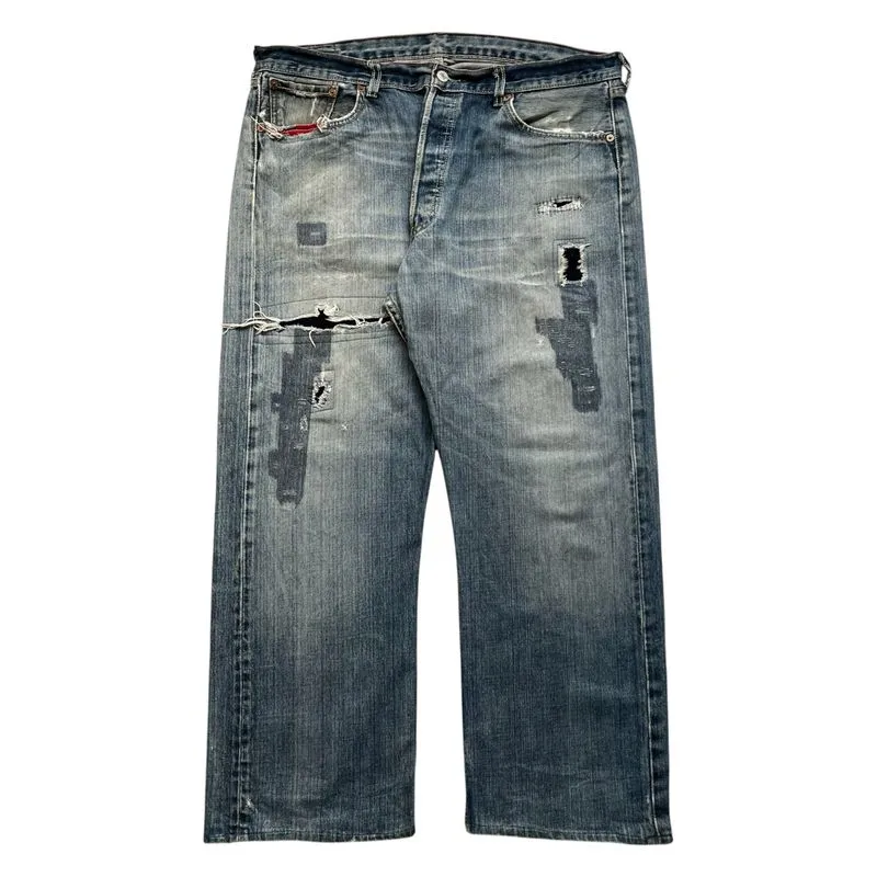 Levis 501 Distressed Patchwork Denim Pants photo 1
