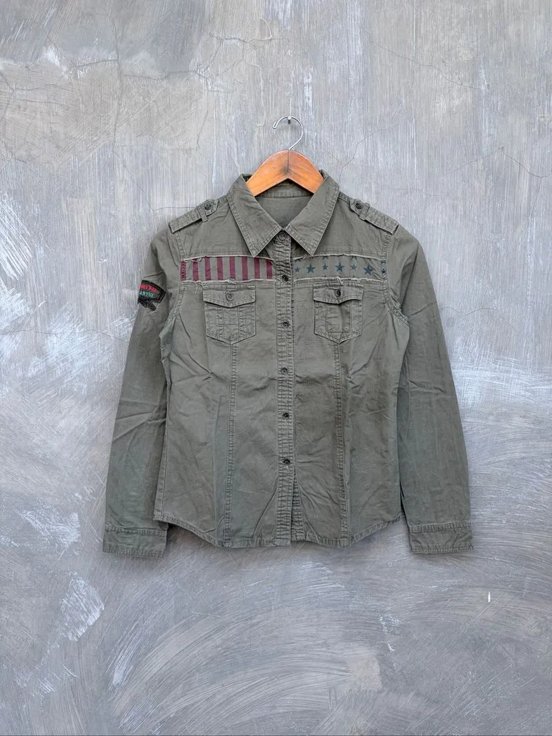 Unknown Japanese Army Women Button Up Shirt photo 1