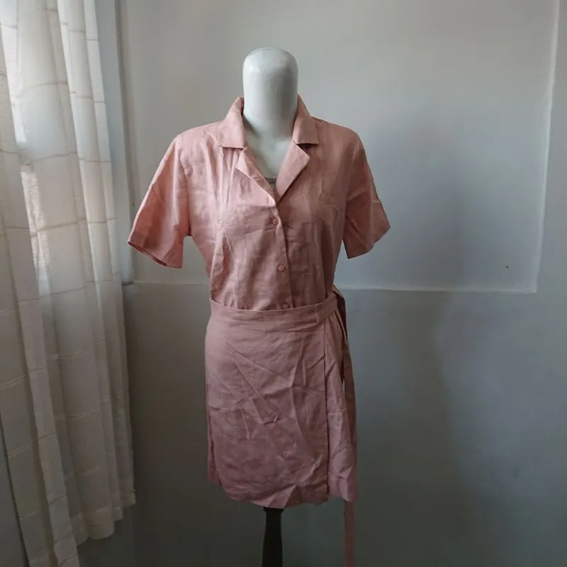Minimalist Babydoll dress Wanita pink photo 1