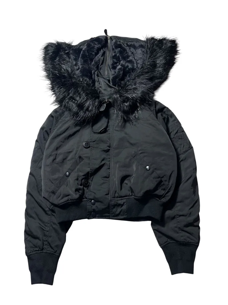 Japanese Mousy Fur Grunge Gothic Puffer Jacket photo 1