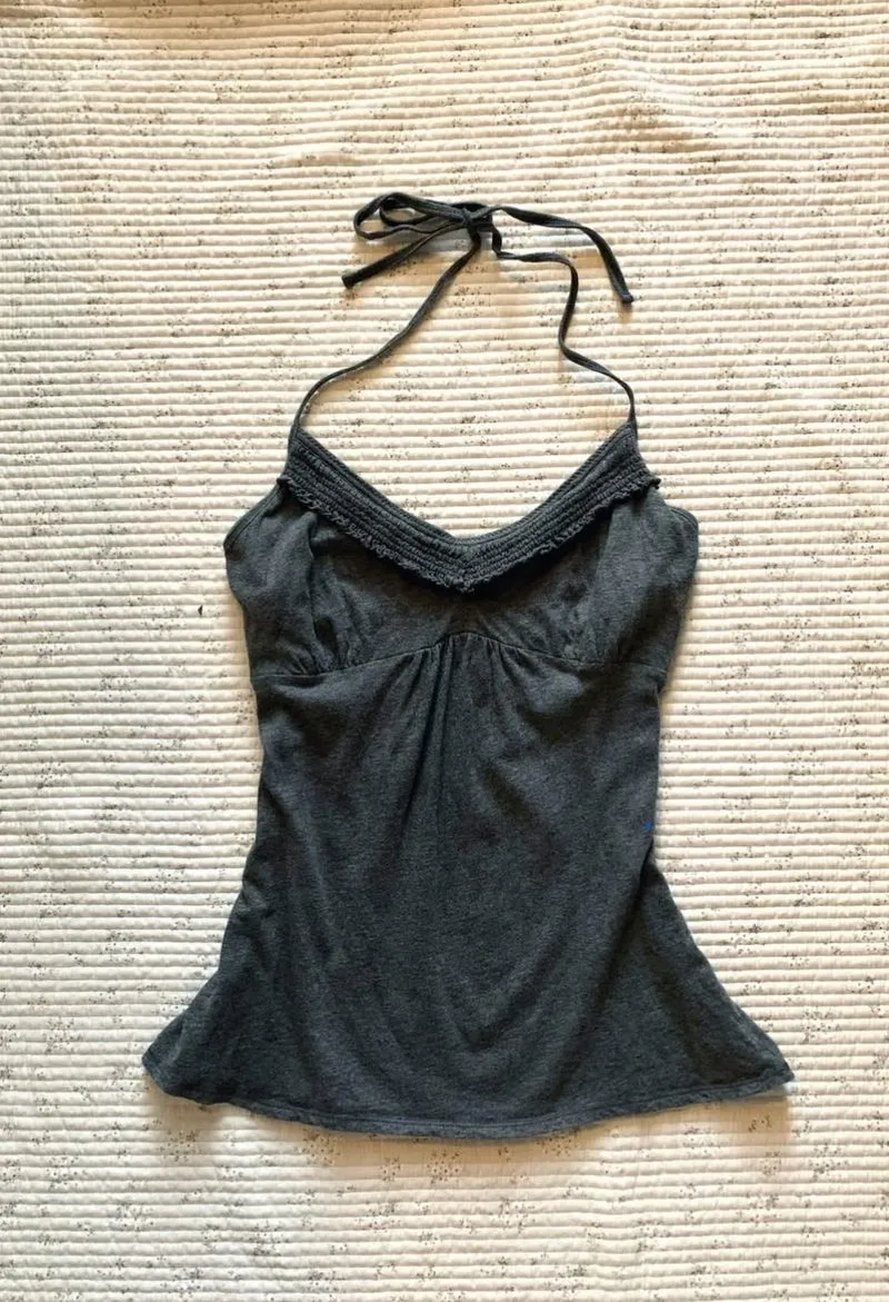 Mossimo supply grey haltee top photo 1