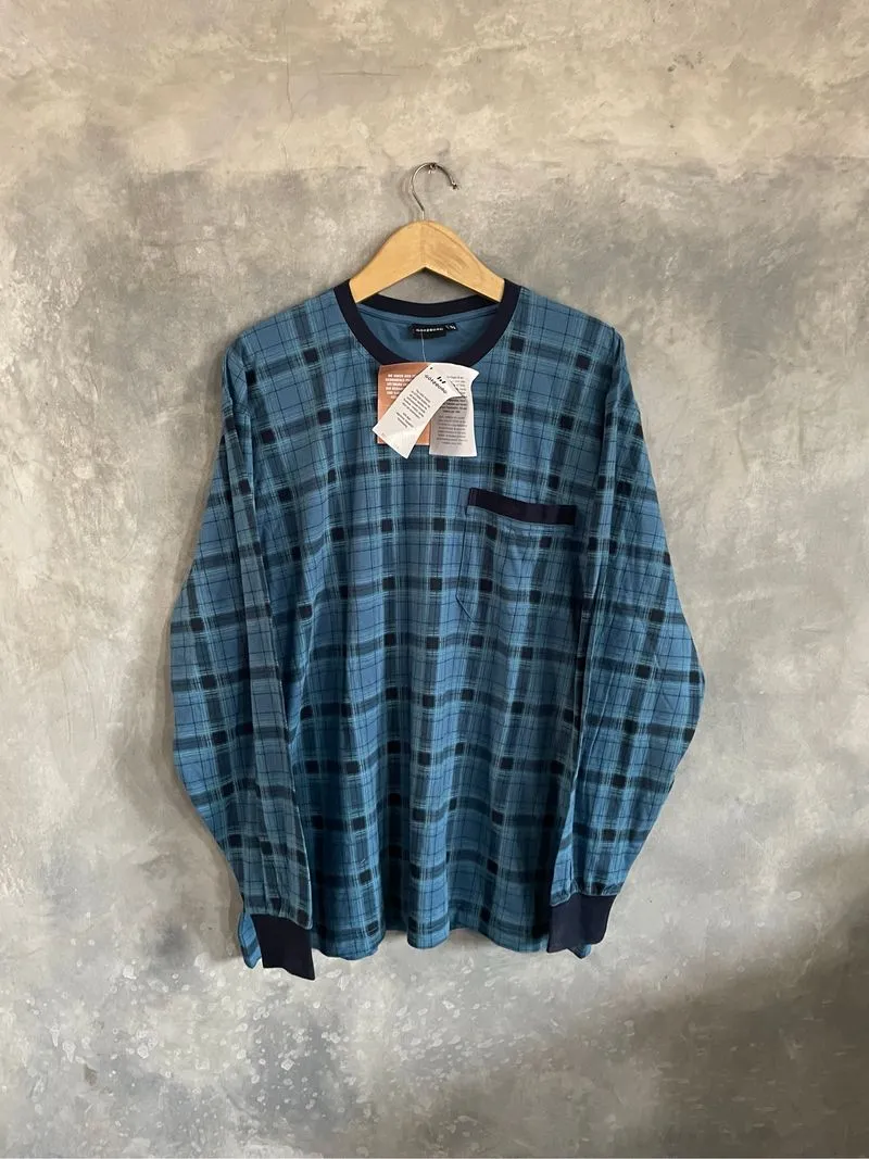 Y2k Gotzburg Veterano Plaid Long Sleeve Brand New Woth Tag photo 1
