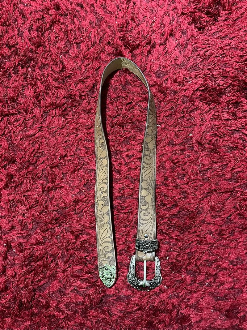 Y2K vintage belt silver brown photo 1