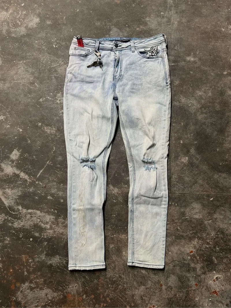 SILENT THEORY Skinny Ripped Jeans Sz 34 photo 1