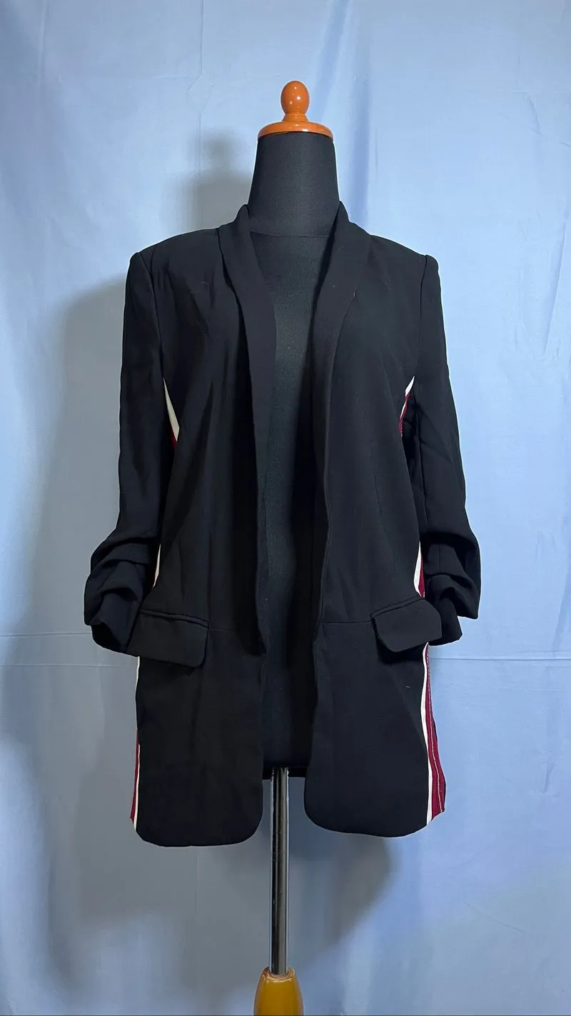 Blazer Longline Wanita Tanpa Kancing (Open Front) Warna Hita photo 1