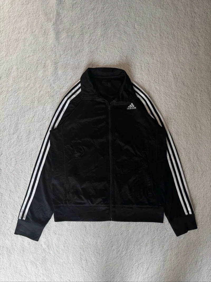 Tracktop Adidas Climalite Essentials Black White Colorway photo 1