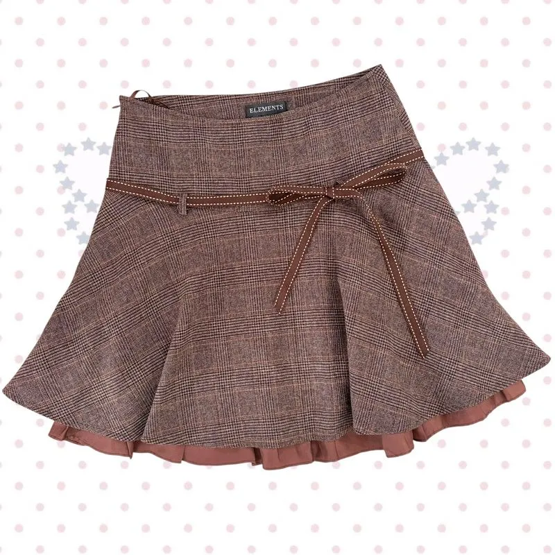 brown midi skirt photo 1